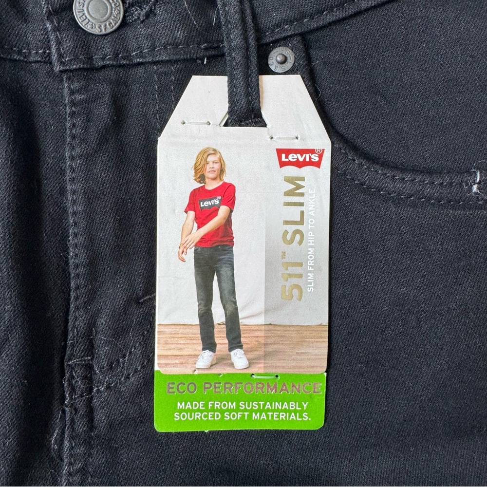 Levi's Boy's Black 511 Slim Jeans Size 14  27 x 29 NWT - Picture 11 of 12